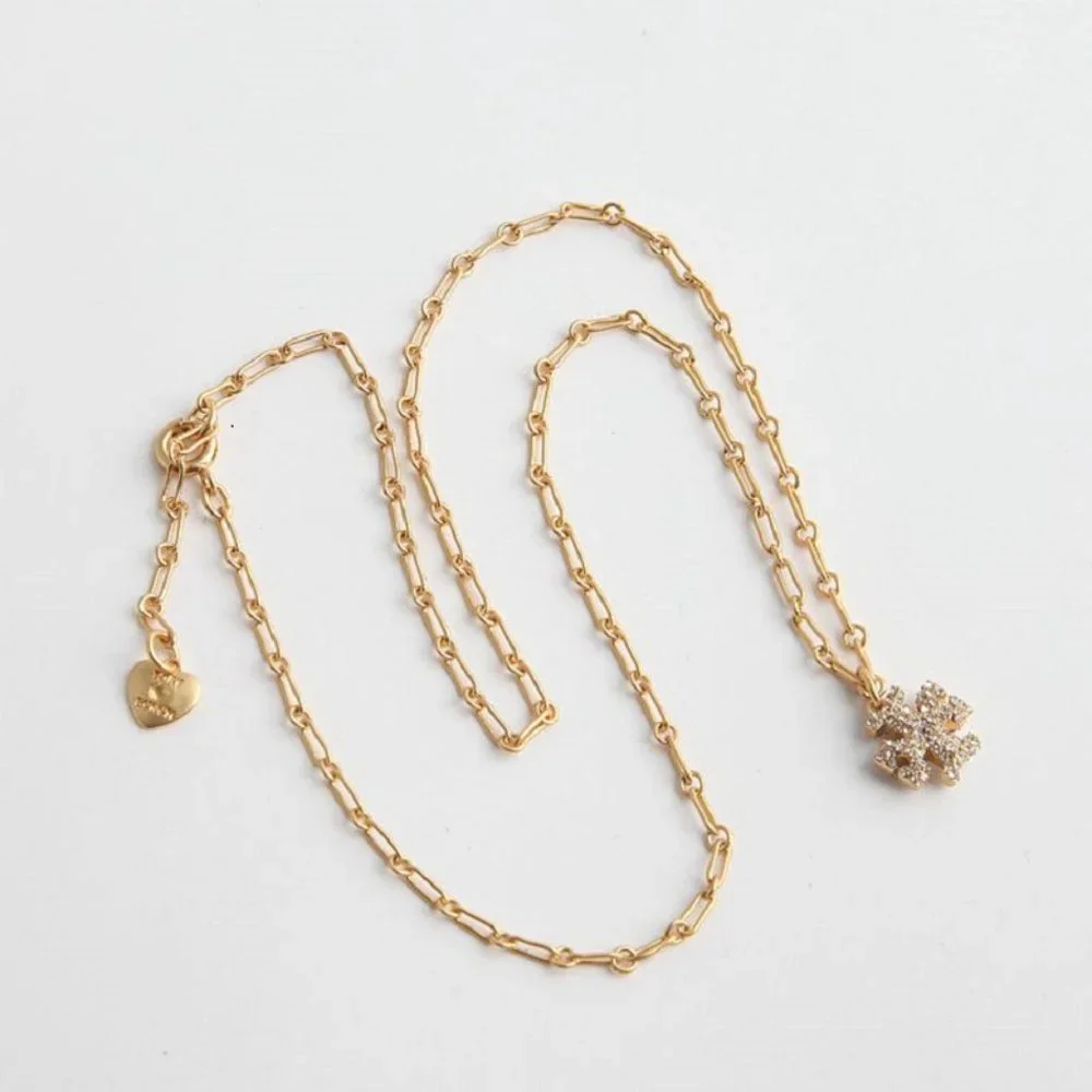 Tory Burch Gold Flower Pendant Necklace